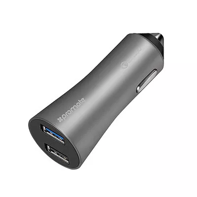 Автомобильное зарядное устройство Promate Robust-QC3 Grey (robust-qc3.grey) Автомобильное зарядное устройство Promate Robust-QC3 Grey (robust-qc3.grey)