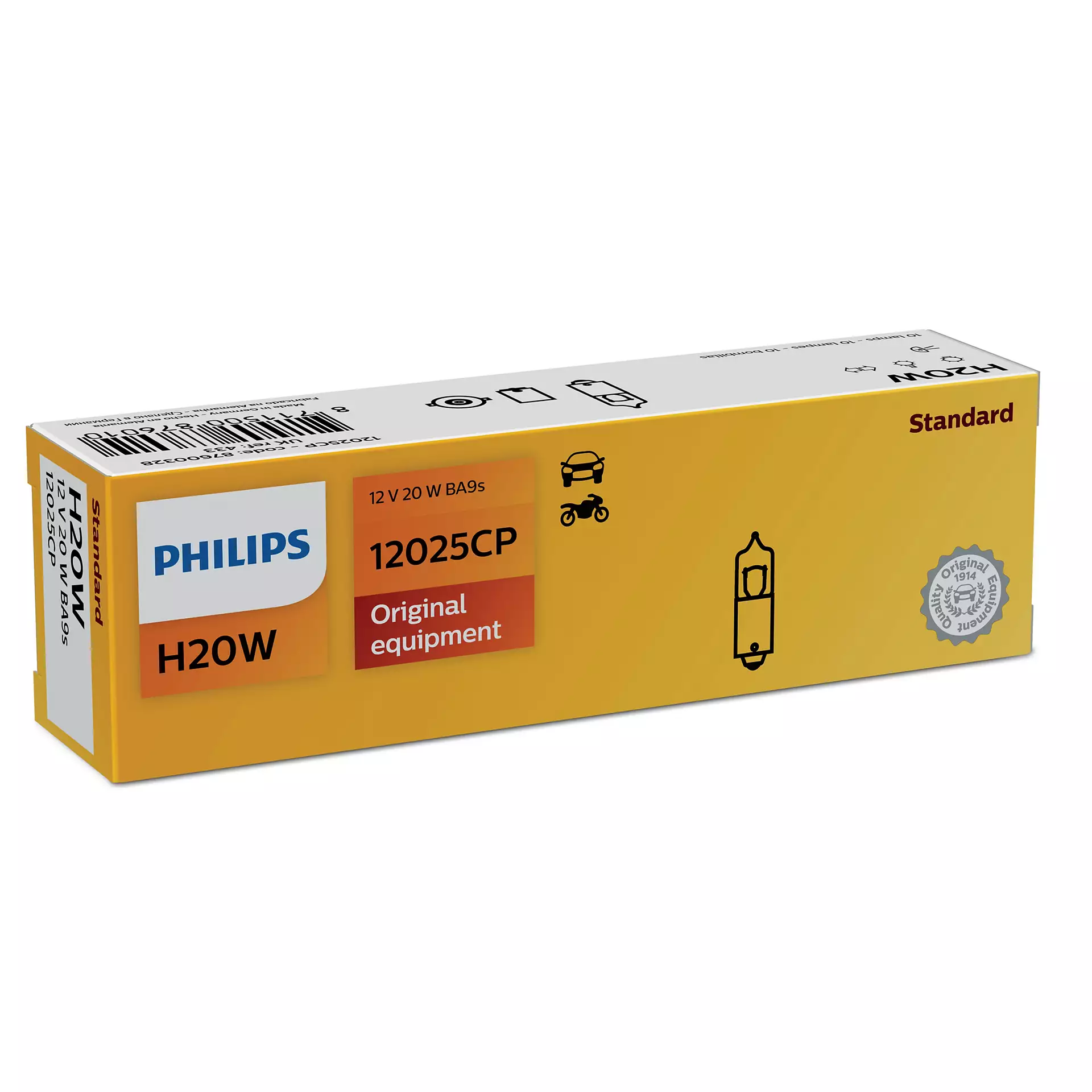 Лампа Philips Standard H20W 12V 20W 12025 CP