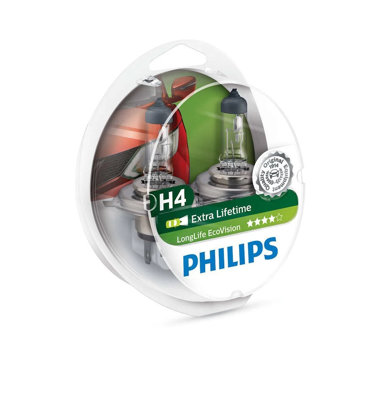 Лампа Philips LongLife EcoVision H4 12V 60/55W 12342LLECOS2