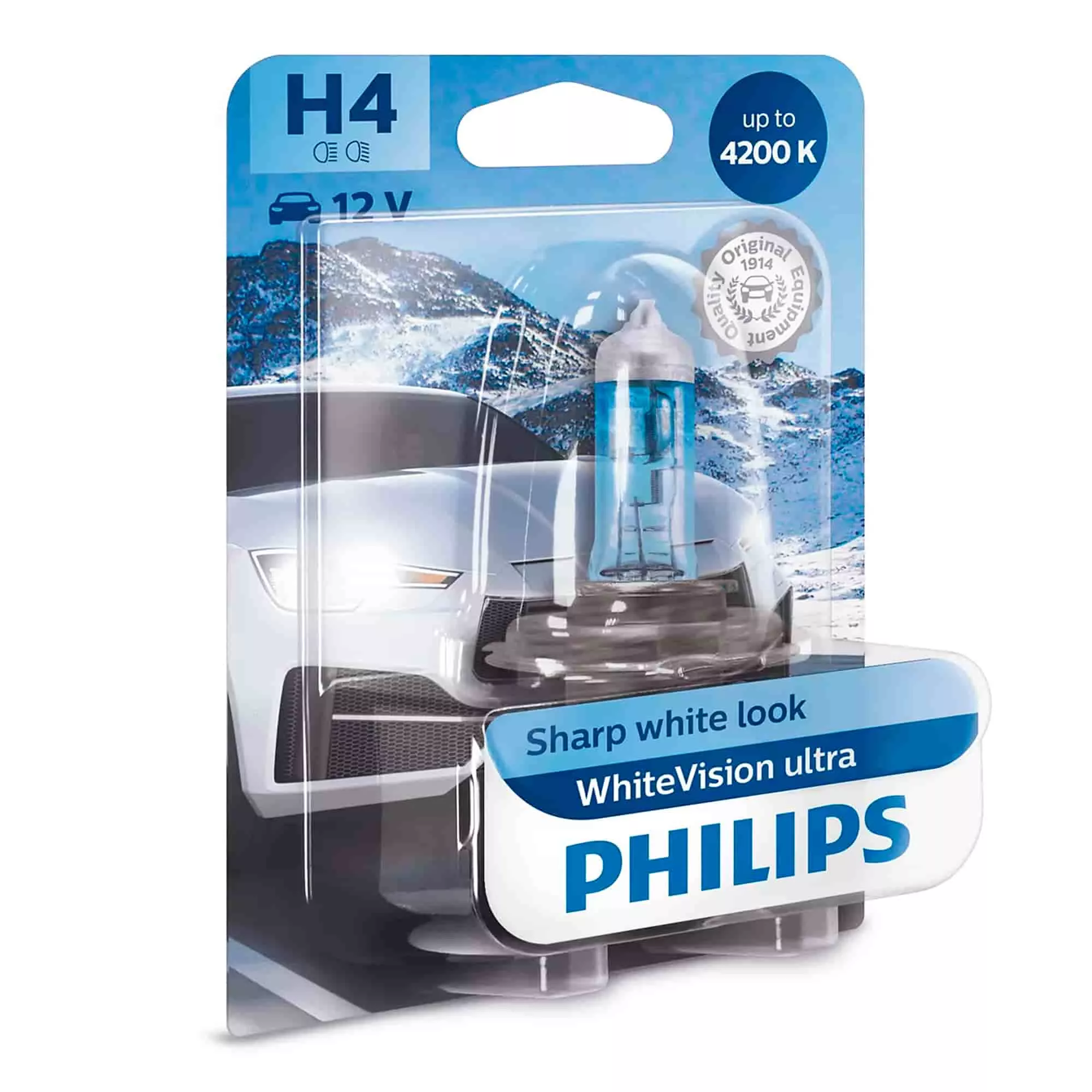 Лампа Philips WhiteVision Ultra H4 12V 55/60W 12342WVUB1