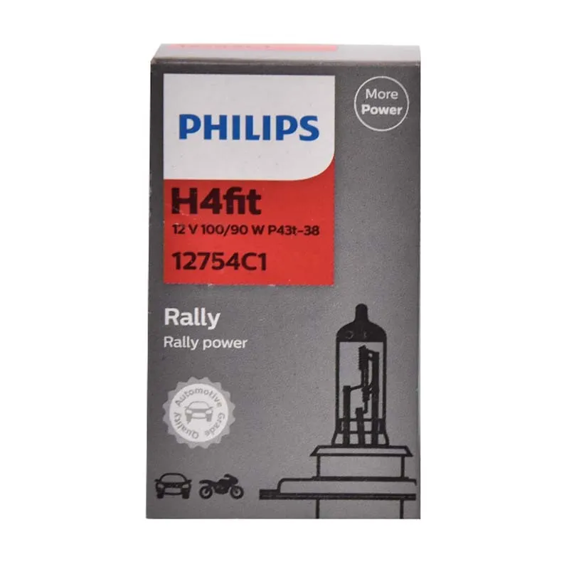 Лампа Philips Rally H4 P43t-38 90 W 100W прозрачная 12754C1
