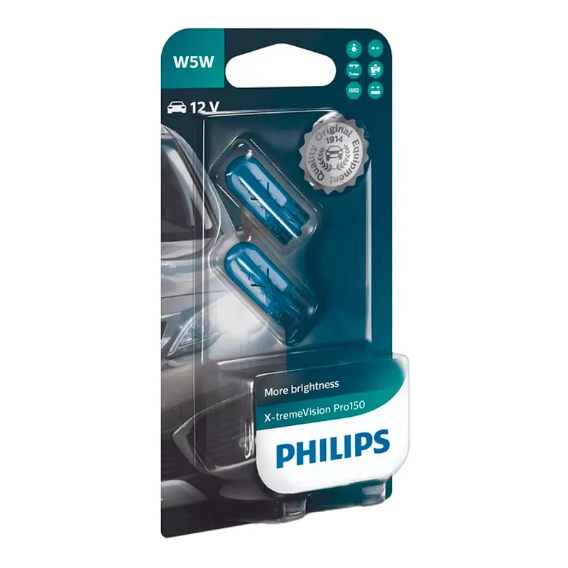 Лампа Philips X-tremeVision Pro150 W5W 12V 5W 12961XVPB2
