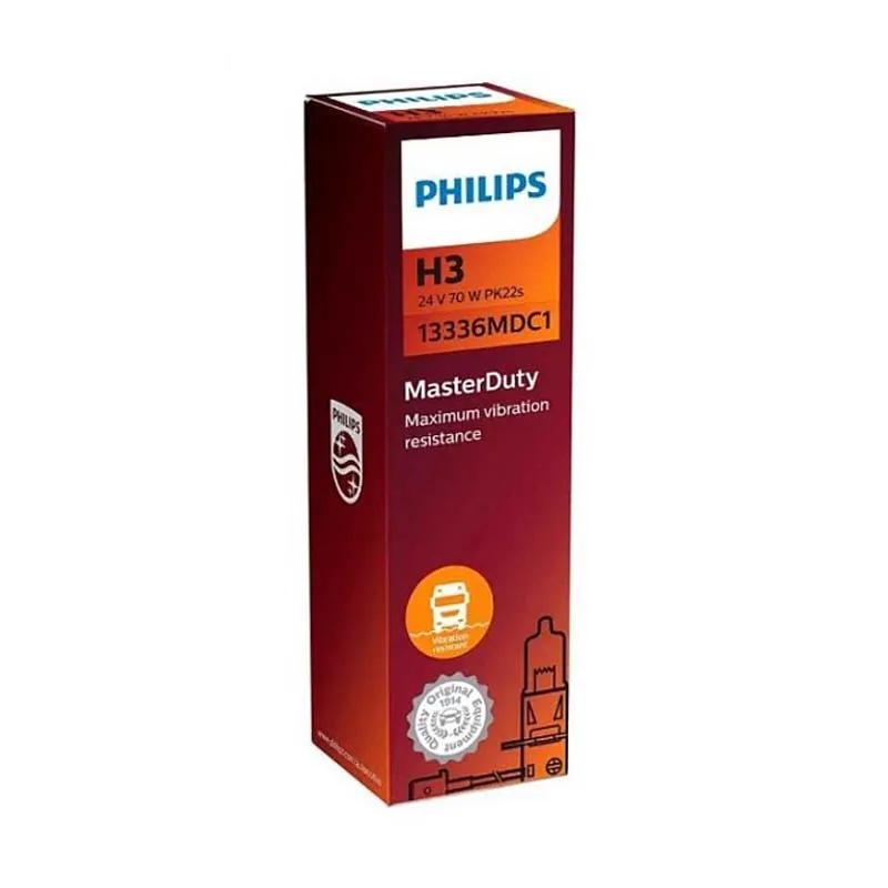 Лампа Philips MasterDuty H3 PK22s 70 W прозора 13336MDC1
