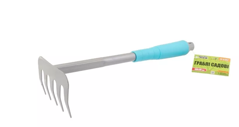 Грабли садовые с пластиковой ручкой 5 зубов 300*90 мм. MASTER TOOL (14-6183)
