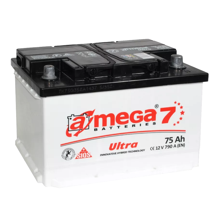 Автомобильный аккумулятор A-MEGA Ultra 6CT-75Ah Аз (0) (AU-75-0)