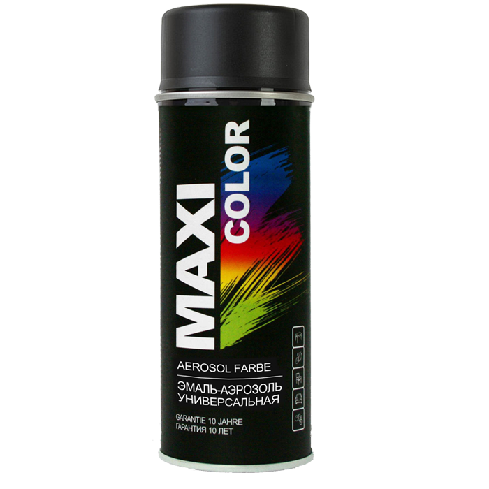 Эмаль MAXI COLOR аэрозольная декоративная черная матовая 400 мл (MX9005M) Эмаль MAXI COLOR аэрозольная декоративная черная матовая 400 мл (MX9005M)