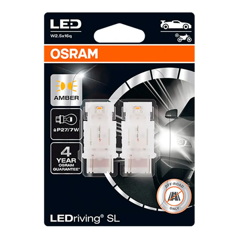 Лампа Osram LEDriving P27/7W W2,5x16q 1,9 W жовта 3157DYP-02B