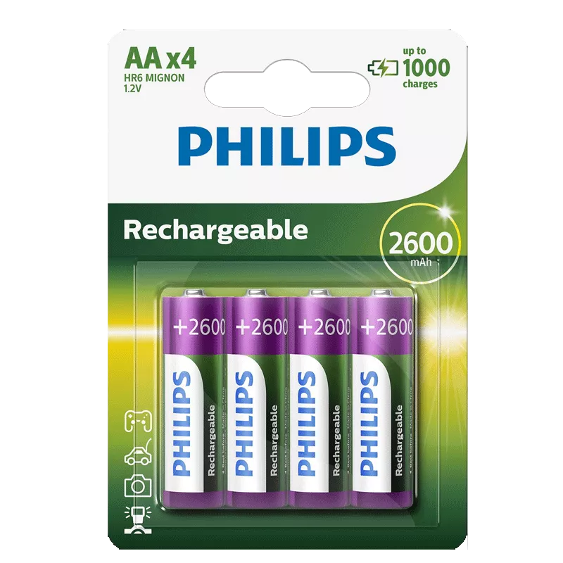 Аккумуляторы PHILIPS гидридно-никелевые 4шт. (R6B4B260/10)