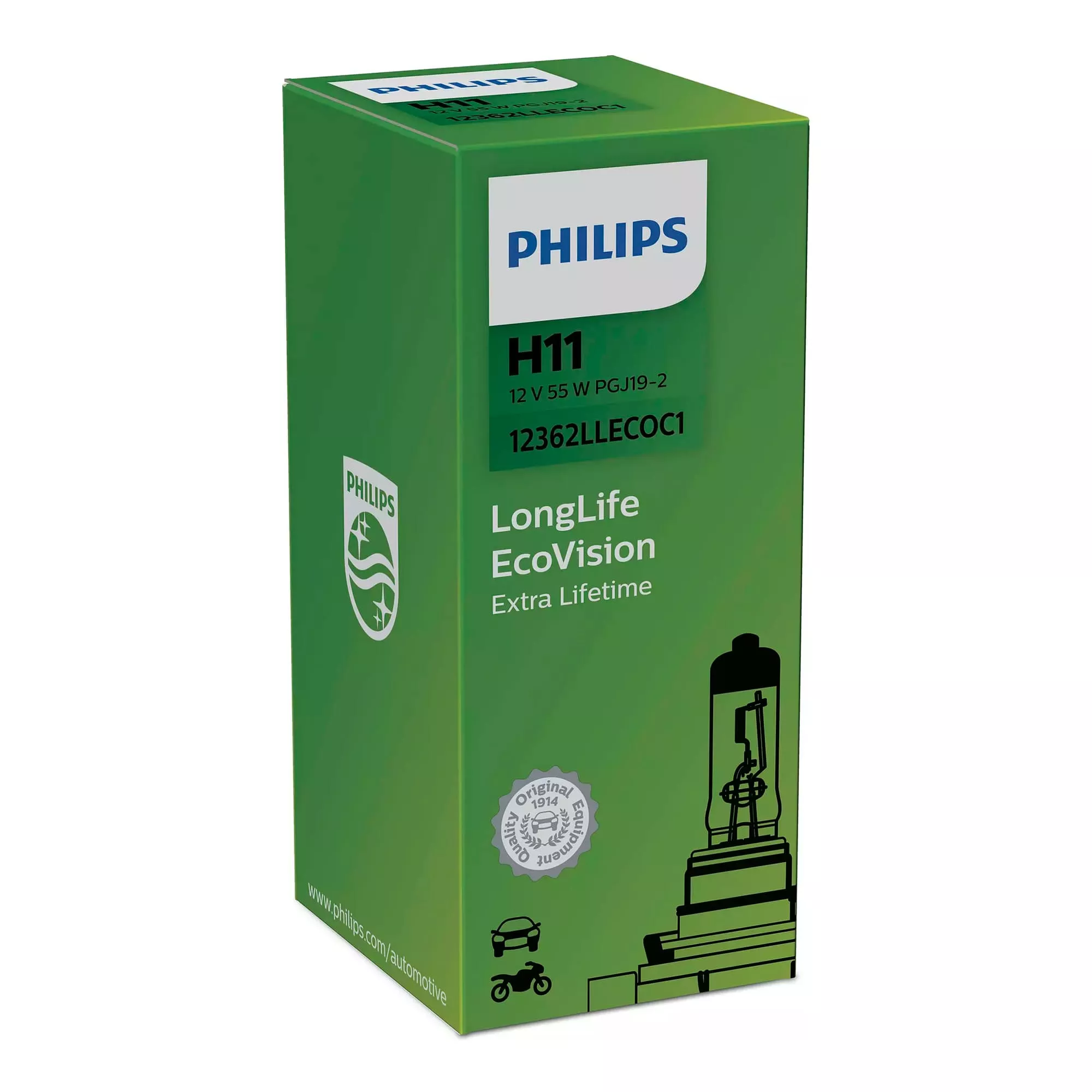 Лампа Philips LongLife EcoVision H11 12V 55W 36194030