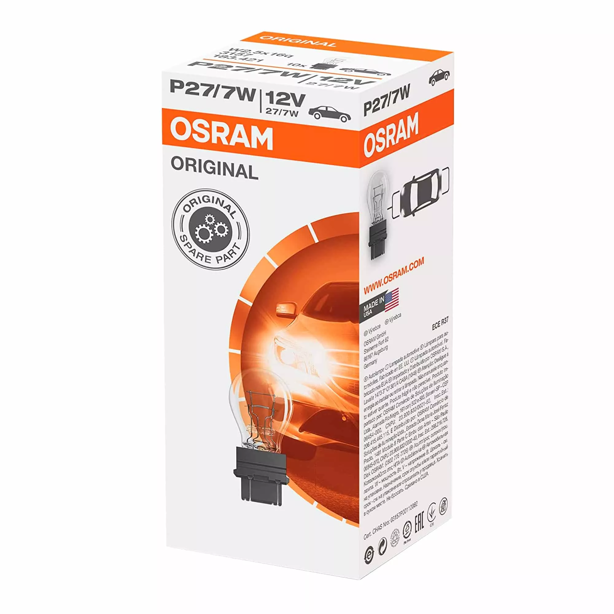 Лампа Osram PY27/7W 12V 27W 3757AK-UNV