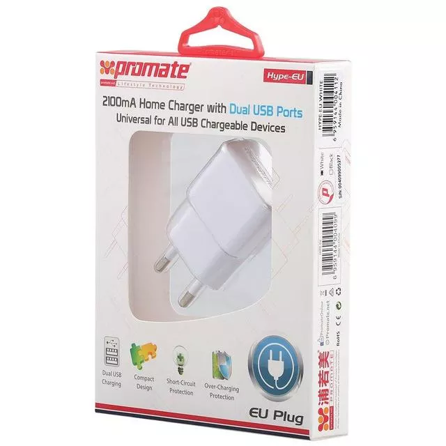 Зарядний устройство PROMATE Hype-EU White (004112)
