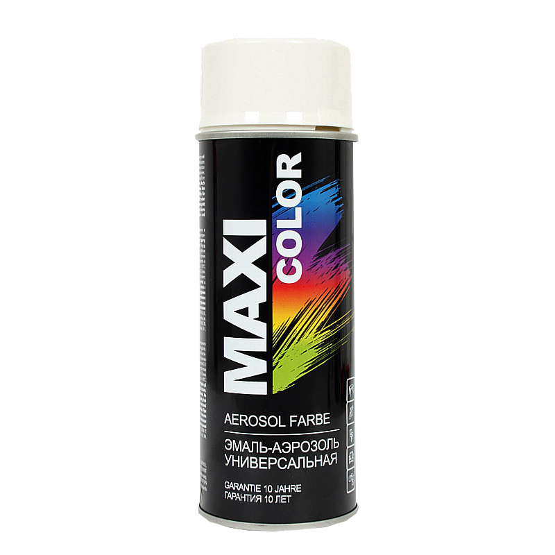 Эмаль MAXI COLOR аэрозольная декоративная белая 400 мл (MX9010)