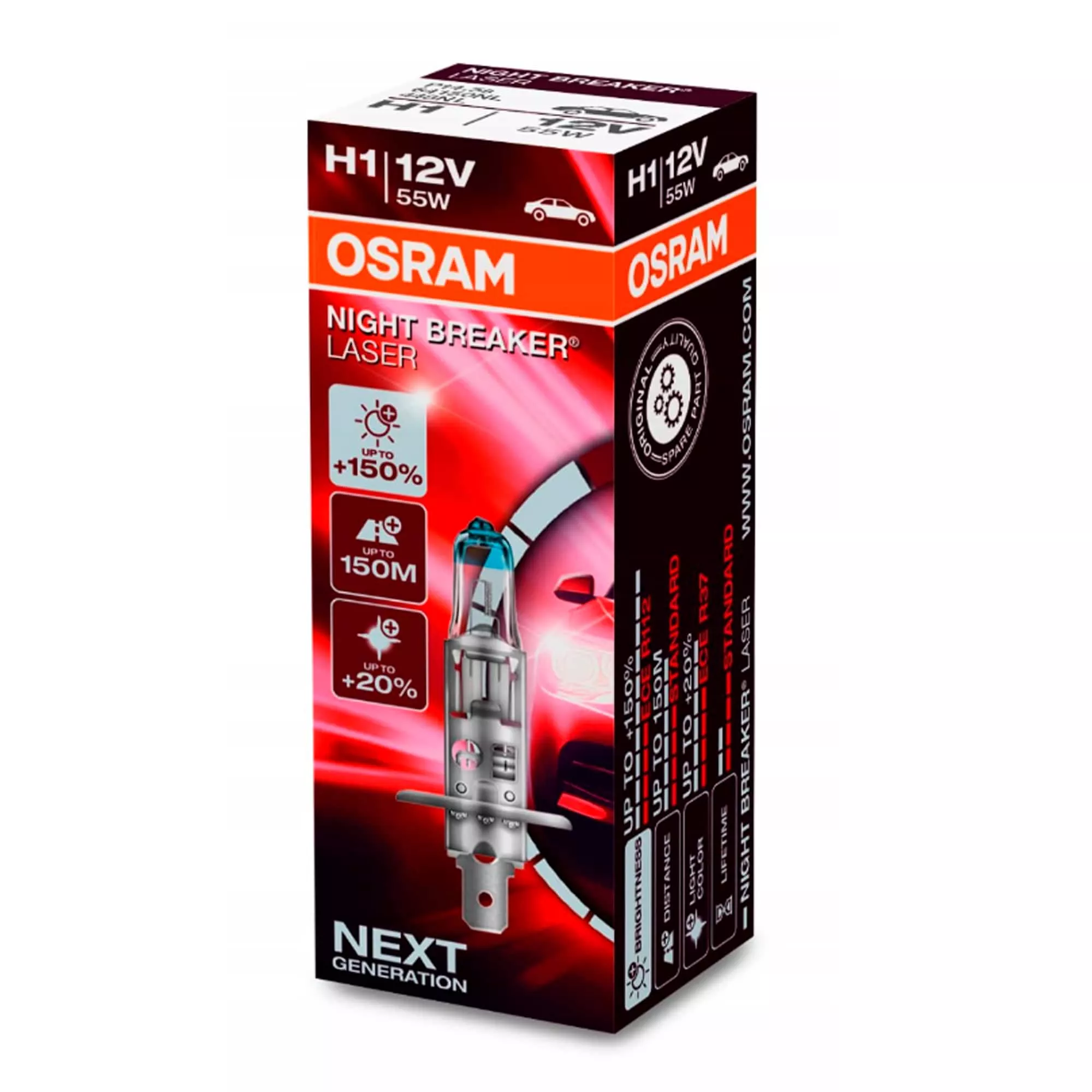 Лампа Osram Night Breaker Laser H1 12М 55W 64150NL