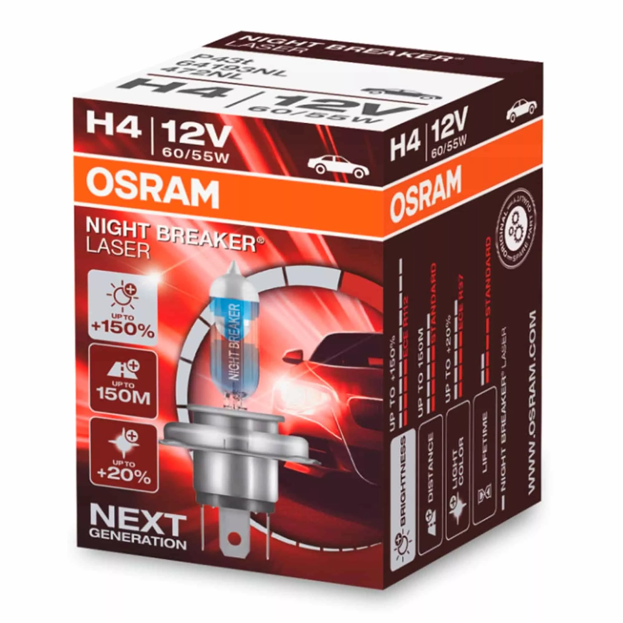 Лампа Osram Night Breaker Laser H4 12V 55/60W 64193NL