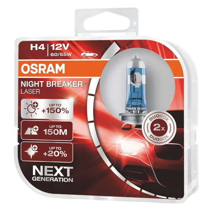Лампа Osram Night Breaker Laser H4 12V 60/55W 2шт 64193NL-HCB