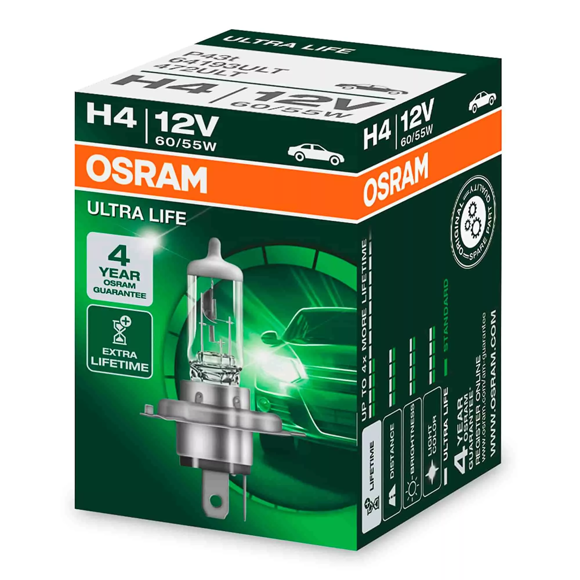 Лампа Osram Ultra Life H4 12V 55/60W 64193ULT