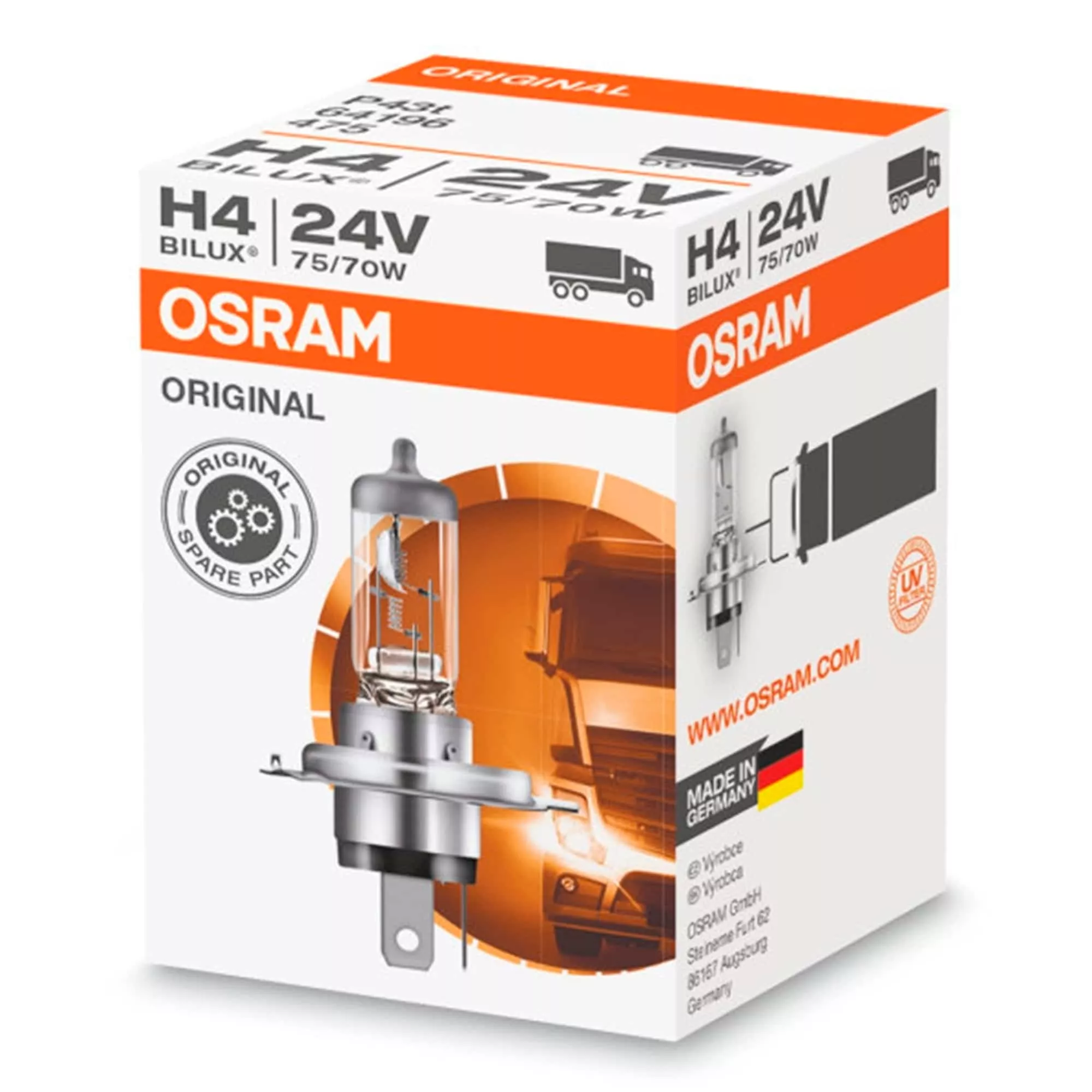 Лампа Osram Original Line H4 24V 70/75W 64196