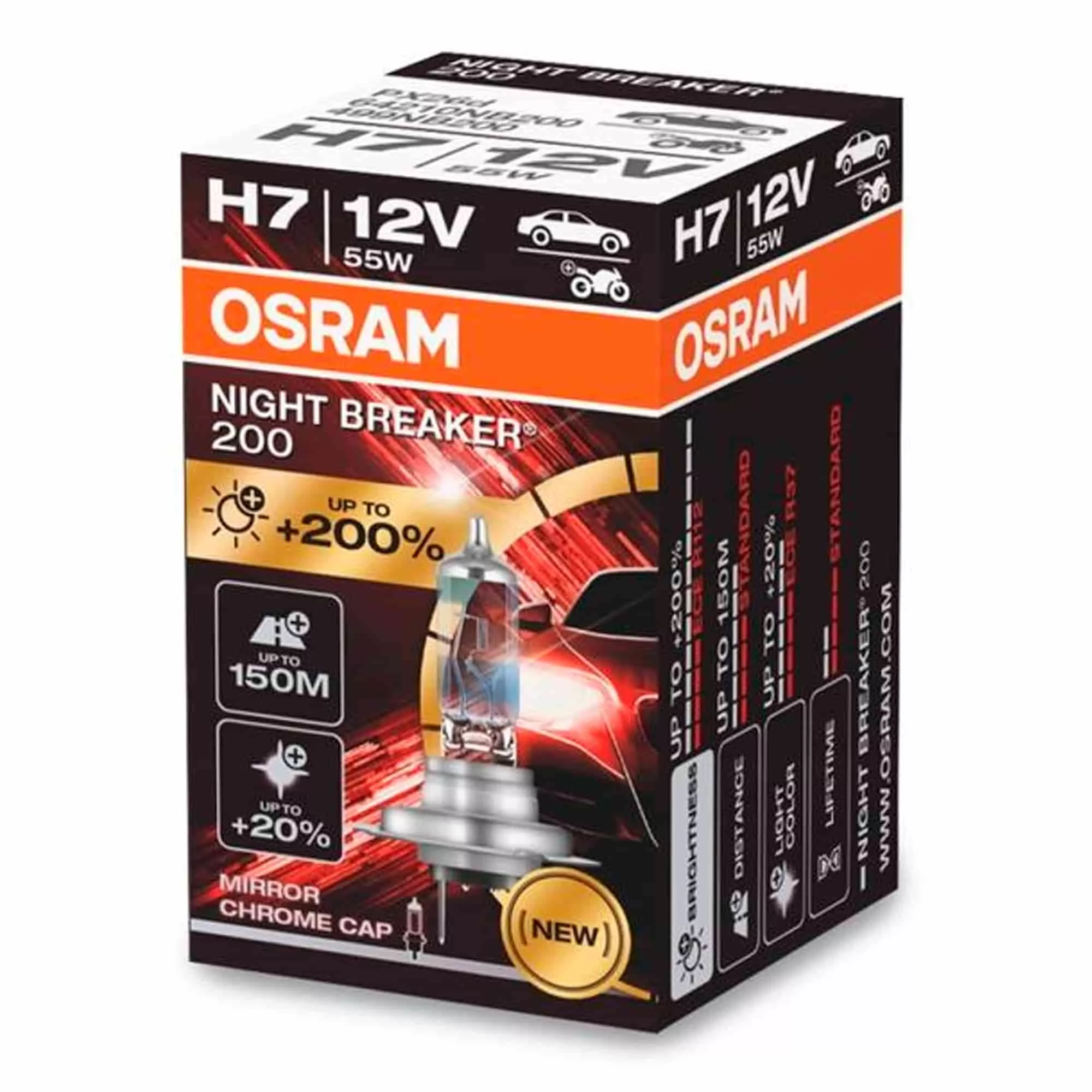 Лампа Osram Night Breaker 200 H7 12V 55W 64210NB200