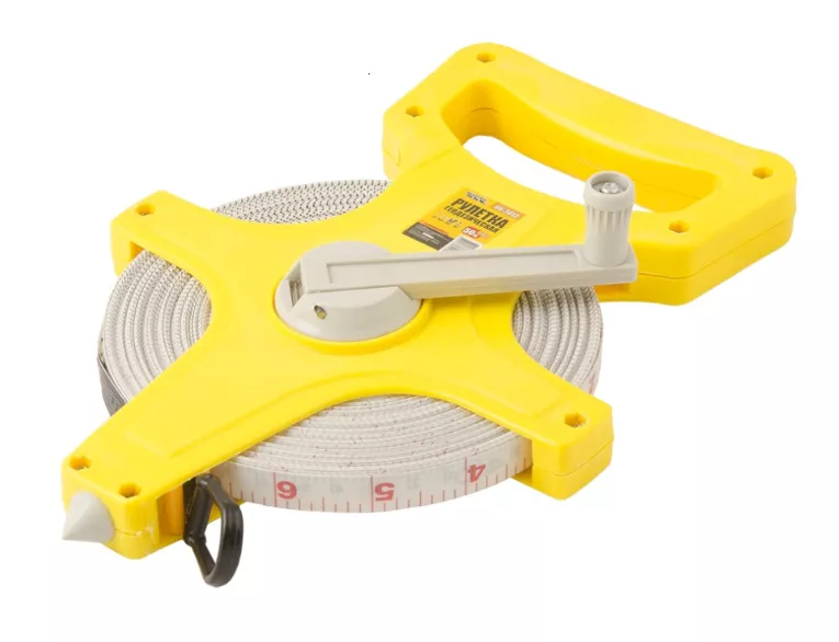 Рулетка геодезическая 100 м*13 мм, полотно из стекловолокна (66-1013)