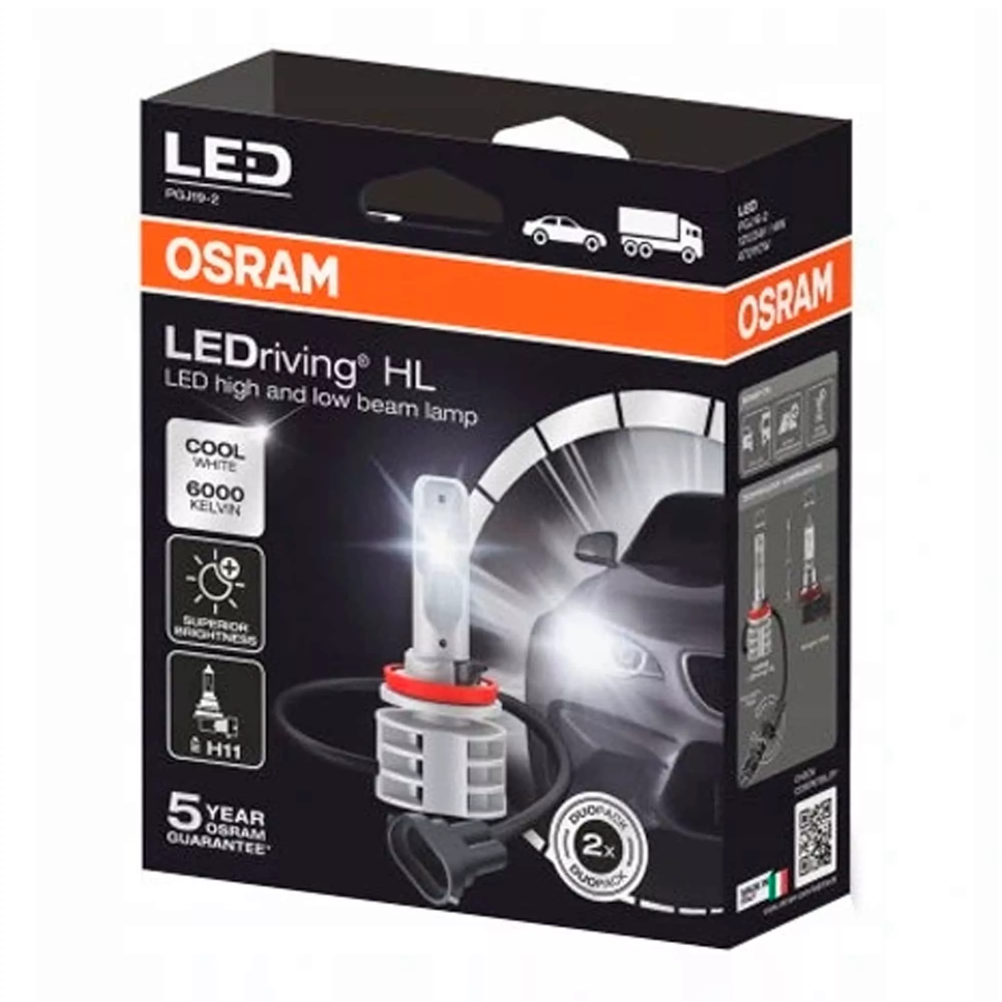 67211CW  Лампа светодиодная LEDriving H11 14W 12V/24V PGJ19-2 6000К (пр-во OSRAM)