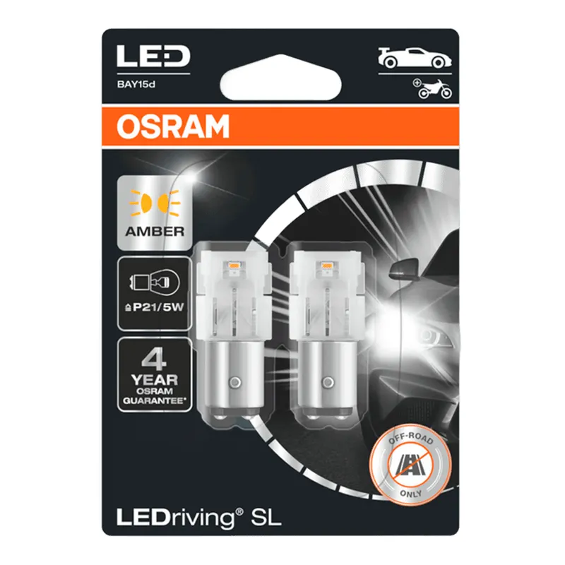 Лампа Osram LEDriving P21/5W BAY15d 0,8 W 1,3W 7528DYP-02B