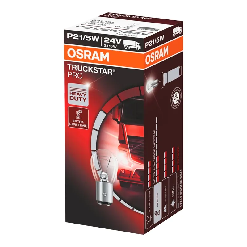 Лампа Osram Truckstar Pro P21/5W 24V 21W 7537TSP-UNV