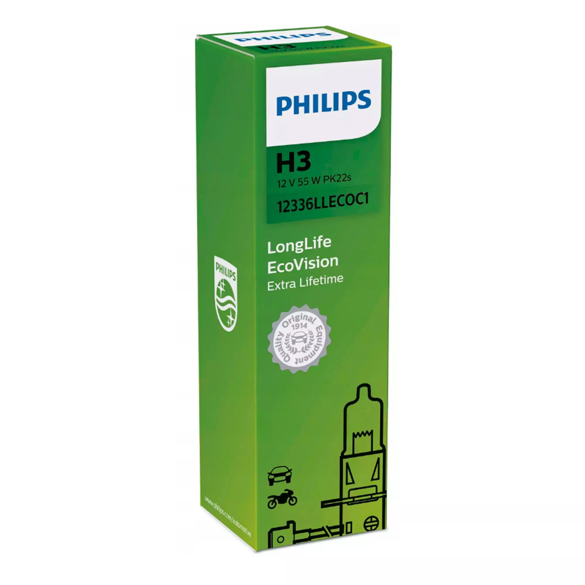 Лампа Philips LongLife EcoVision H3 12V 55W 77704130