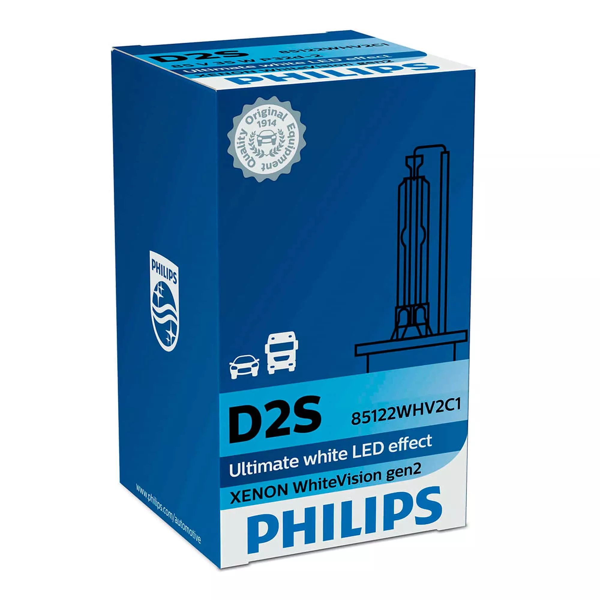 Лампа Philips White Vision gen2 D2S 85V 35W 85122 WHV2 C1