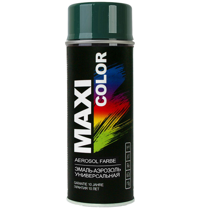 Эмаль MAXI COLOR аэрозольная декоративная темно-зеленая 400 мл (MX6005) Эмаль MAXI COLOR аэрозольная декоративная темно-зеленая 400 мл (MX6005)