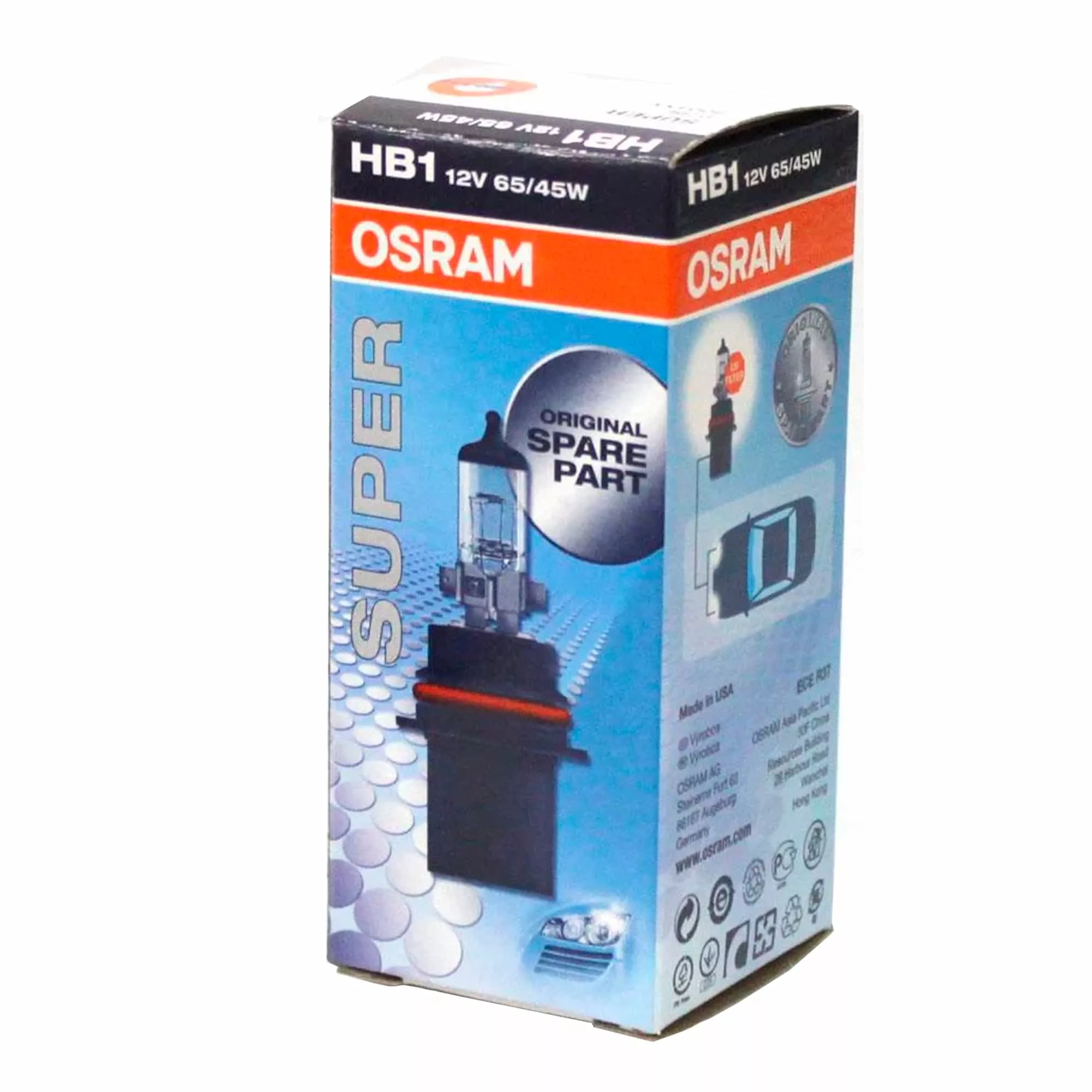 Лампа Osram Super HB1 12V 45/65W 9004