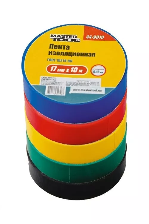 44-9000 Набір стрічок ізоляційних 0,15 мм,17 мм*10 м, 5 шт (синя, червона, жовта, зелена, чорна) 44-9000 Набір стрічок ізоляційних 0,15 мм,17 мм*10 м, 5 шт (синя, червона, жовта, зелена, чорна)