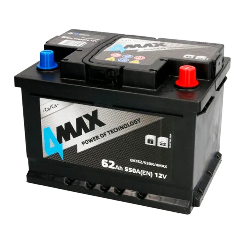 Автомобільний акумулятор 4MAX 6СТ-62Ah АзЕ (BAT62/550R/4MAX)