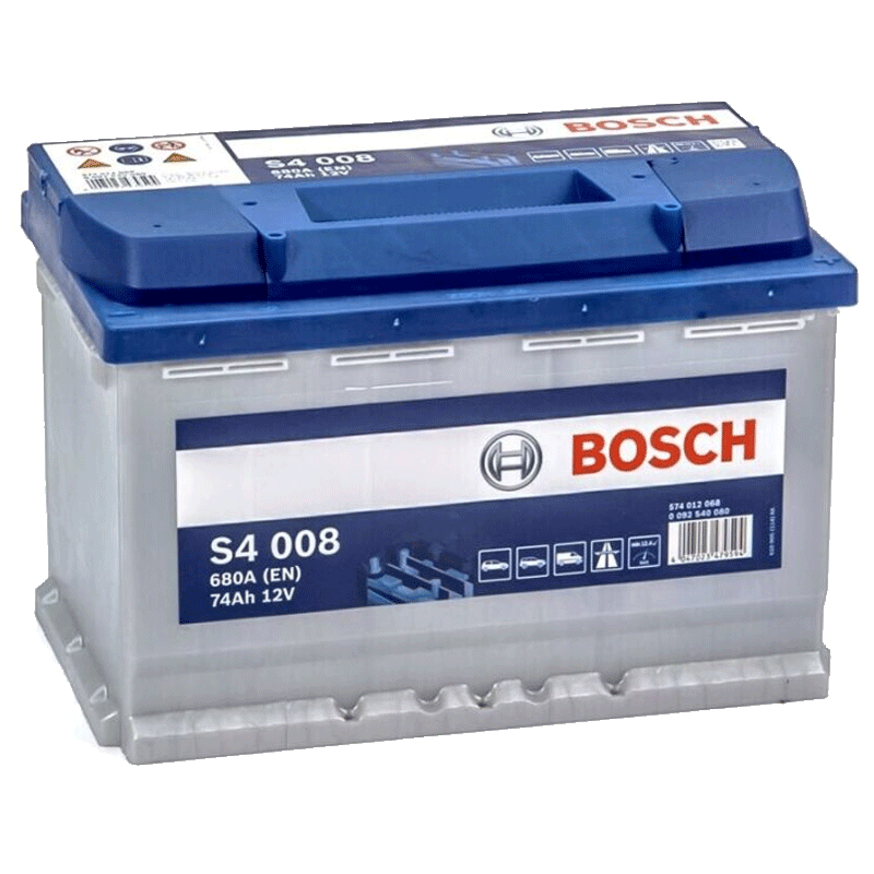 Аккумулятор Bosch S4 6CT-74Ah (-/+) (0092S40080)