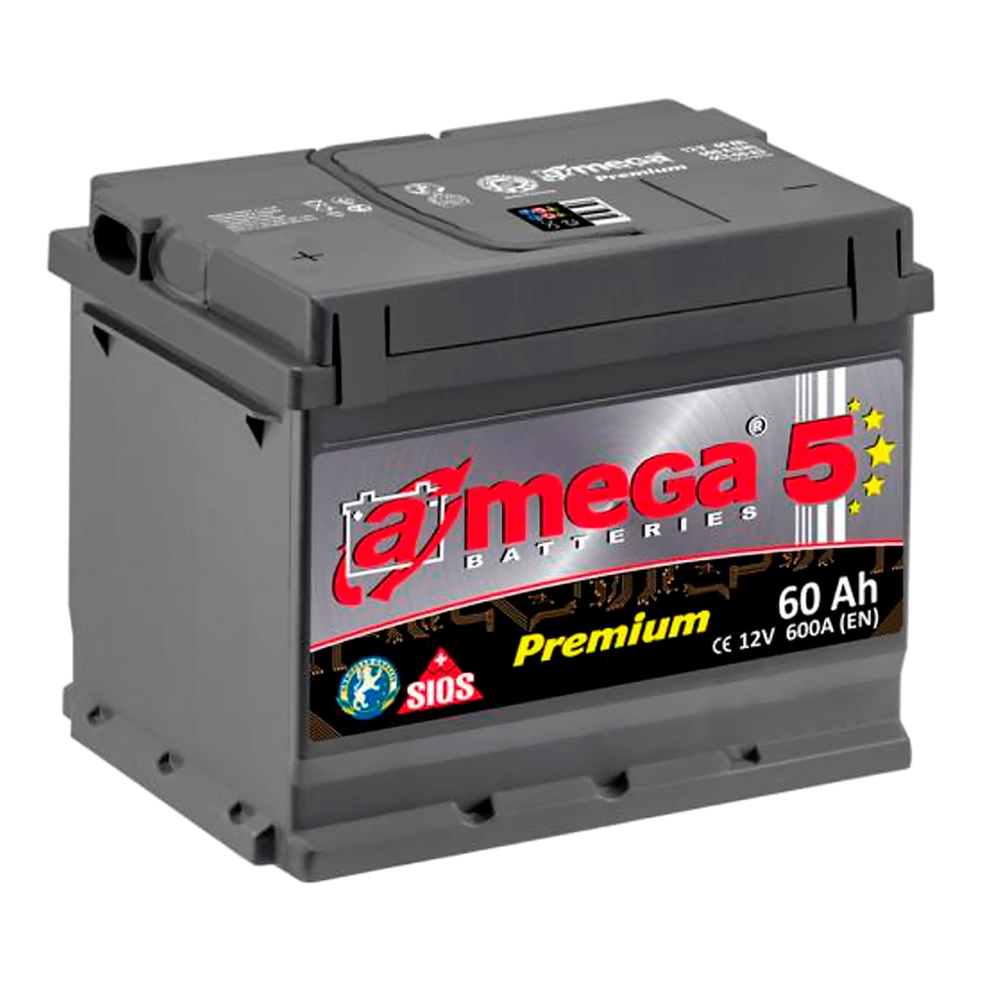 Аккумулятор A-MEGA Premium 6СТ-60 (+/-) (AP-60-1)