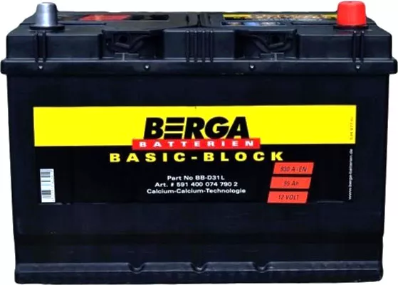 Автомобильный аккумулятор BERGA Basicblock 95Аh (-/+) 830A (595404083) Автомобильный аккумулятор BERGA Basicblock 95Аh (-/+) 830A (595404083)
