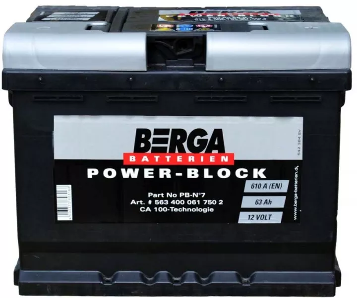 Акумулятор BERGA Power Block 63Аһ (-/+) 610A (563400061) Акумулятор BERGA Power Block 63Аһ (-/+) 610A (563400061)