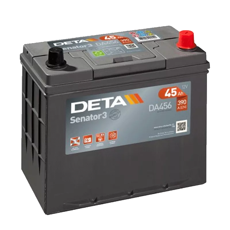 Автомобильный аккумулятор DETA 6CT-45Аh АзЕ ASIA Senator 3 (DA456)