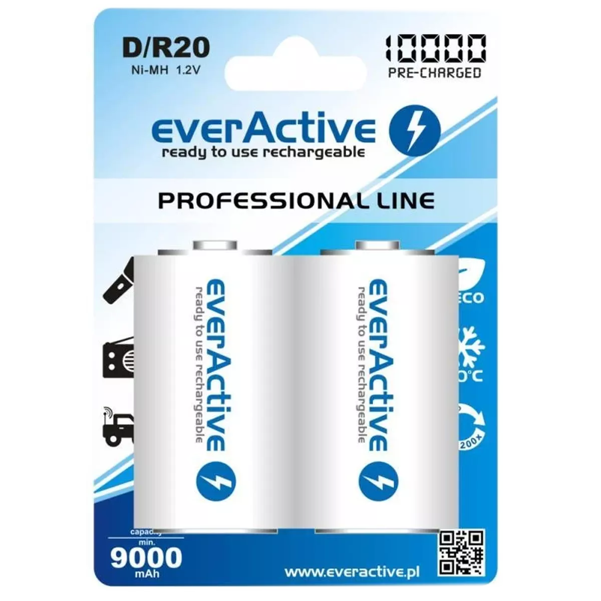 Аккумулятор everActive D/HR20 10000mAh BL 2шт (2x EVHRL20-10000)