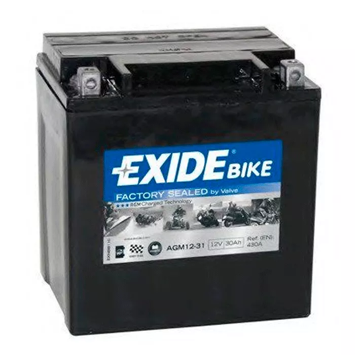 Мото аккумулятор EXIDE BIKE AGM12-31 30Ah АзЕ 430A (YB30L-B)