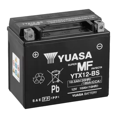 Мото аккумулятор YUASA сухозаряженный AGM 6СТ-10 10Ah 180A Аз (YTX12-BS)