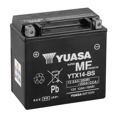Мото аккумулятор YUASA сухозаряженный AGM 6СТ-12 12Ah 200A Аз (YTX14-BS)