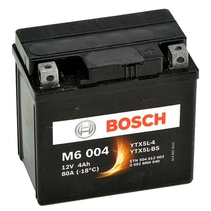 Мото аккумулятор BOSCH сухозаряженный AGM 4Ah 80А (0092M60040)