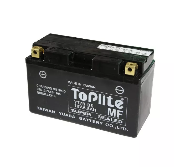 Мото аккумулятор TOPLITE 6СТ-6.5Ah Аз 70A (YT7B-BS)