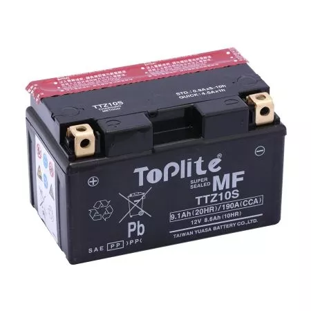 Мото аккумулятор TOPLITE 9,1Ah 190A Аз (TTZ10S)