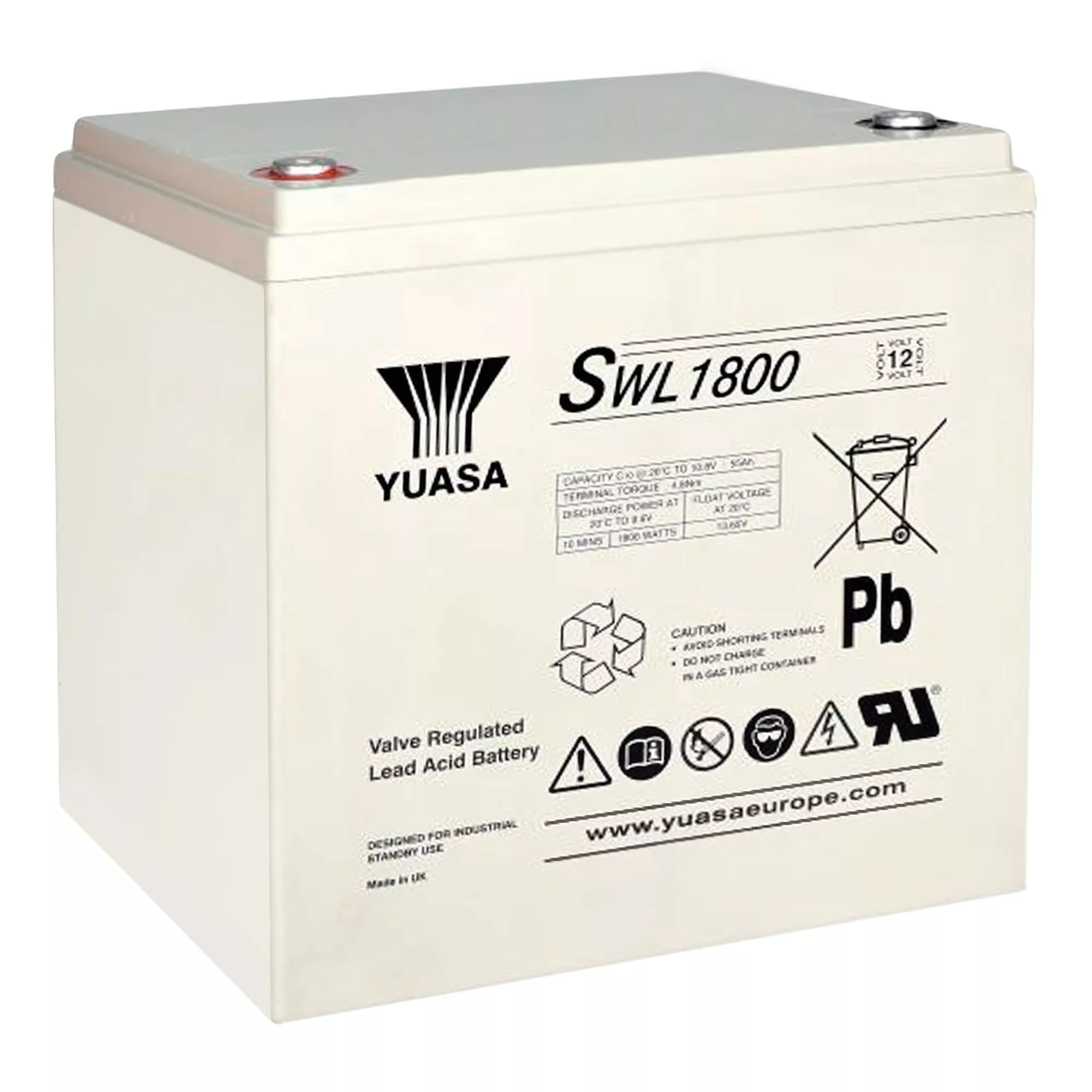 Аккумулятор Yuasa SWL 1800 6CT-55Ah Аз (+/-)