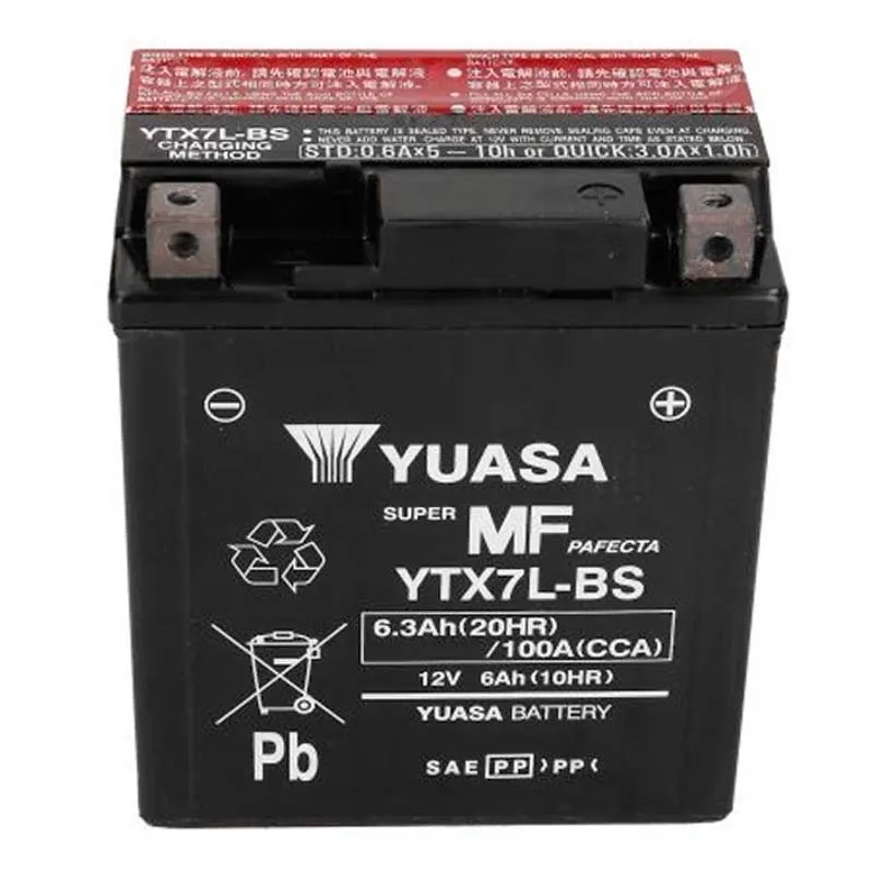 Мото аккумулятор YUASA 6СТ-6.3Ah АзЕ (YTX7L-BS) Мото аккумулятор YUASA 6СТ-6.3Ah АзЕ (YTX7L-BS)