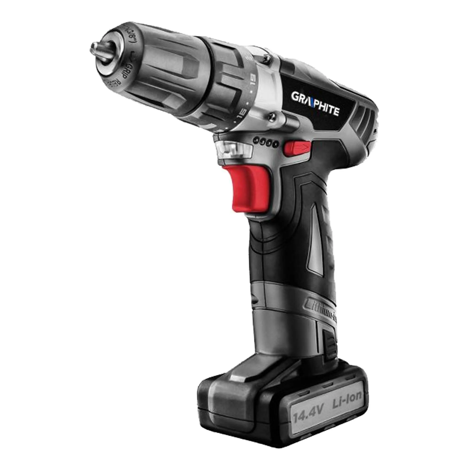 Акумуляторний дриль-шурупокрут GRAPHITE 14.4V, Li-Ion 1.5Aч (58G214) Акумуляторний дриль-шурупокрут GRAPHITE 14.4V, Li-Ion 1.5Aч (58G214)