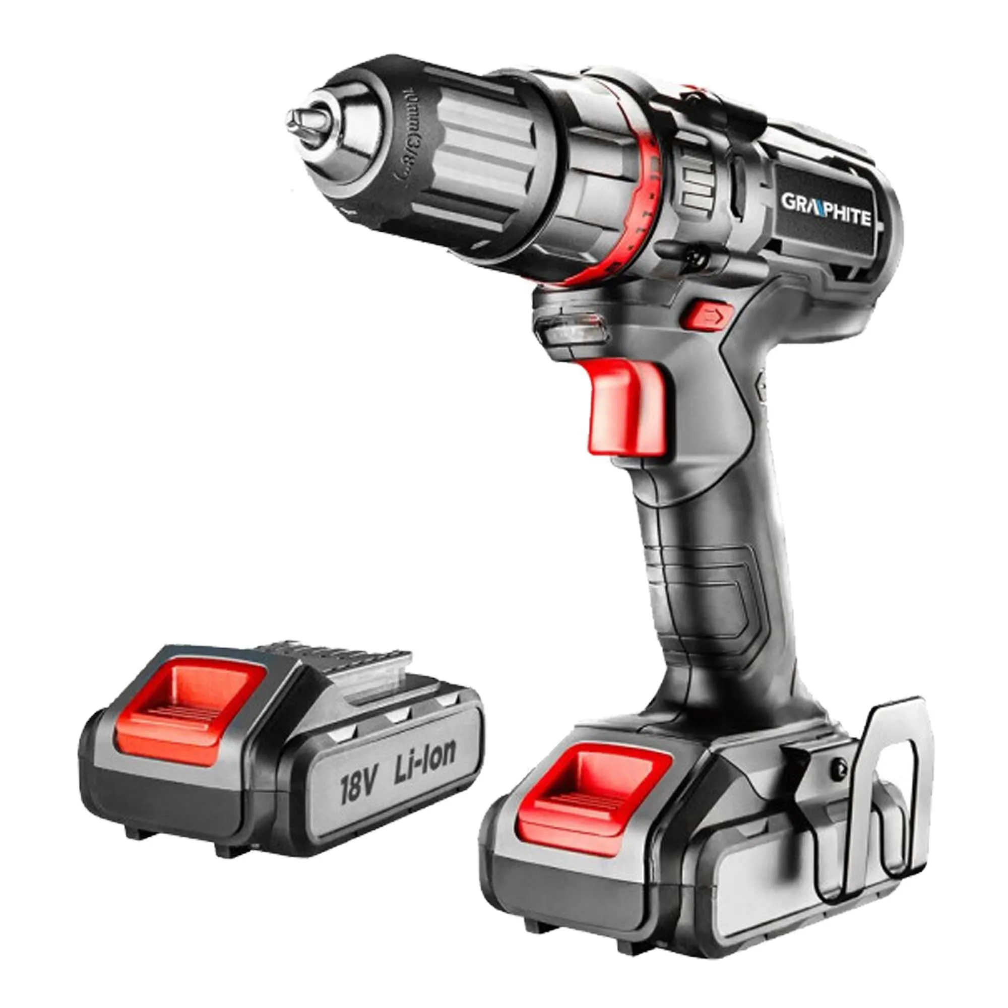 Акумуляторний дриль-шуруповерт GRAPHITE 2x18V, Li-Ion 1.5Aч, кейс (58G225) Акумуляторний дриль-шуруповерт GRAPHITE 2x18V, Li-Ion 1.5Aч, кейс (58G225)