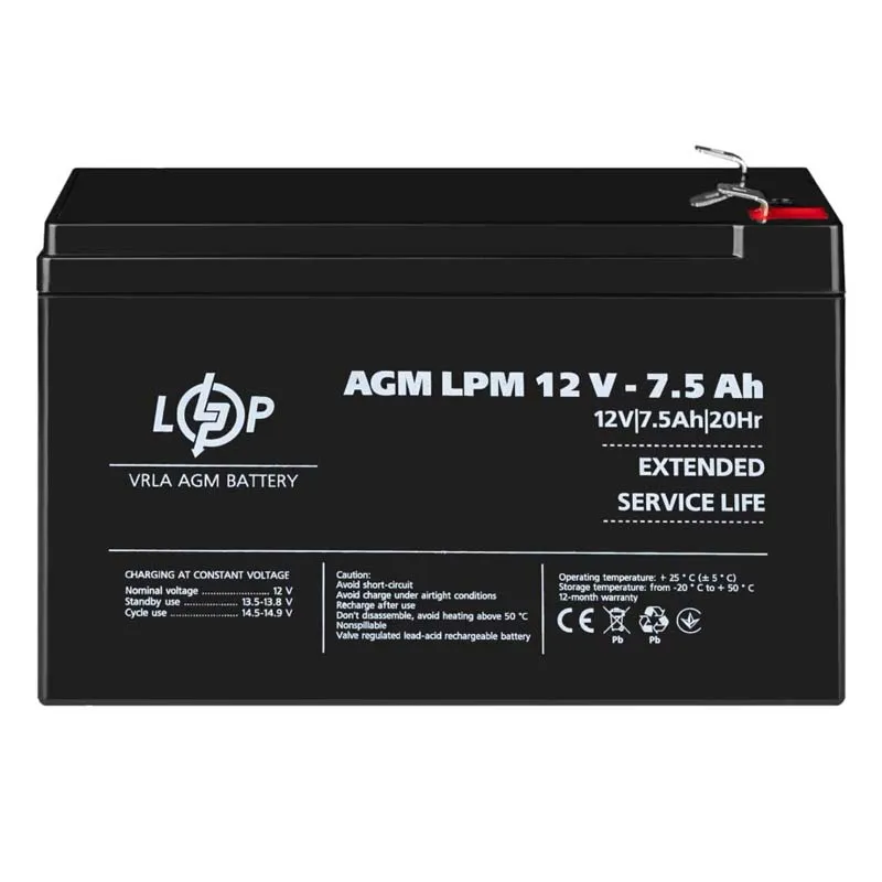Аккумумяторная батарея LOGIC POWER AGM LPM 12-7,5Ah Аккумумяторная батарея LOGIC POWER AGM LPM 12-7,5Ah