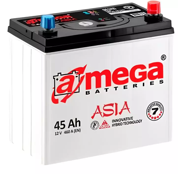 Акумулятор A-MEGA 6CT-45 АЗ (0) ASIA